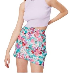 Nasty Gal Floral and Metallic Mini Skirt - Size 2P